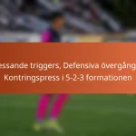 Pressande triggers, Defensiva övergångar, Kontringspress i 5-2-3-formationen