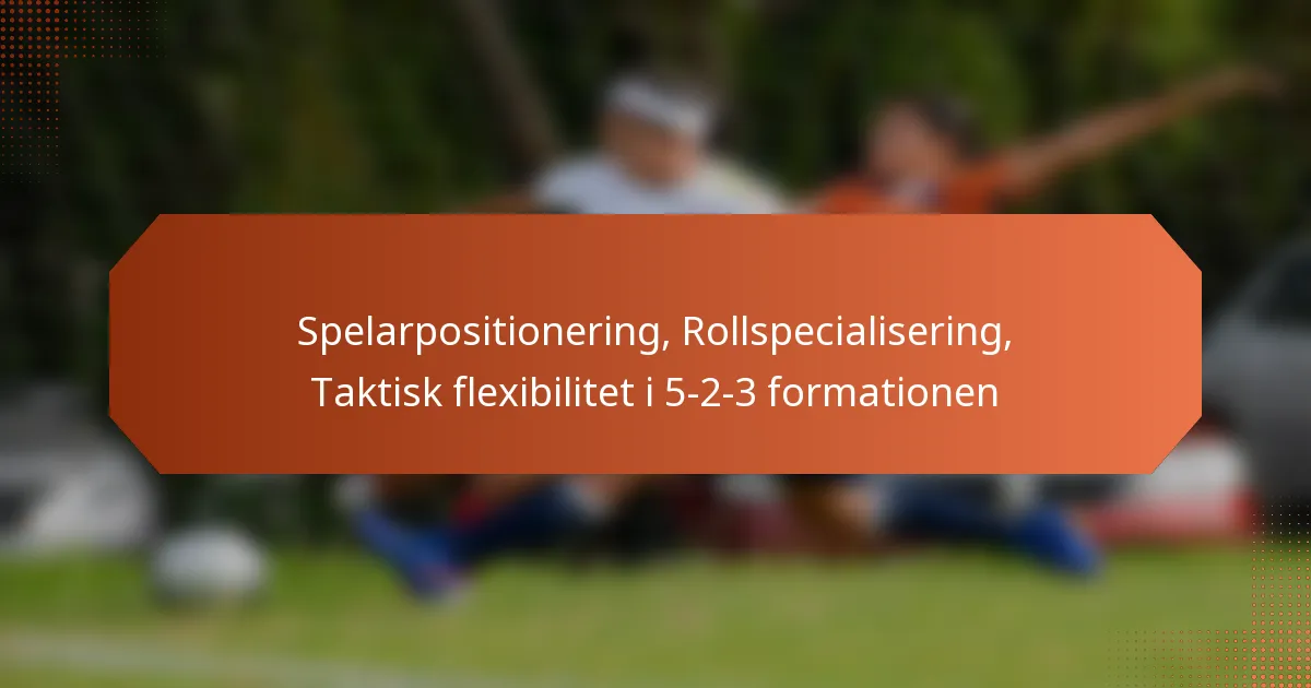 Spelarpositionering, Rollspecialisering, Taktisk flexibilitet i 5-2-3 formationen